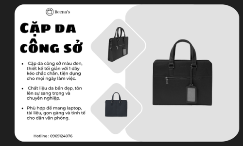 Cặp da công sở Single Zip sang trọng từ Beena’s