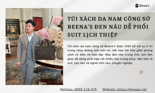 Túi Xách Da Nam Công Sở Beena’s đen nâu dễ phối suit lịch thiệp Túi Xách Da Nam Công Sở Beena’s đen nâu dễ phối suit lịch thiệp