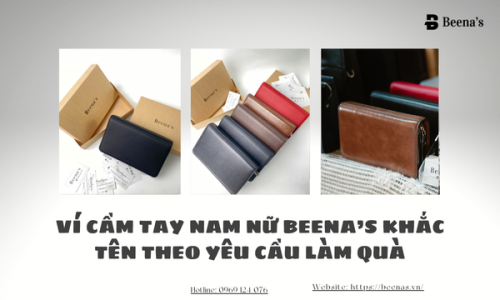 Ví Cầm Tay Nam Nữ Beena’s khắc tên theo yêu cầu làm quà Ví Cầm Tay Nam Nữ Beena’s khắc tên theo yêu cầu làm quà