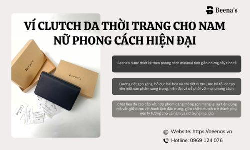 Ví Clutch Da Thời Trang Cho Nam Nữ Phong Cách Hiện Đại