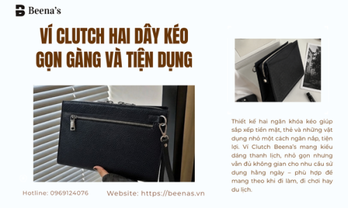 Ví Clutch Hai Dây Kéo – Gọn Gàng Và Tiện Dụng