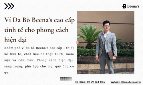 Ví Da Bò Beena’s cao cấp tinh tế cho phong cách hiện đại
