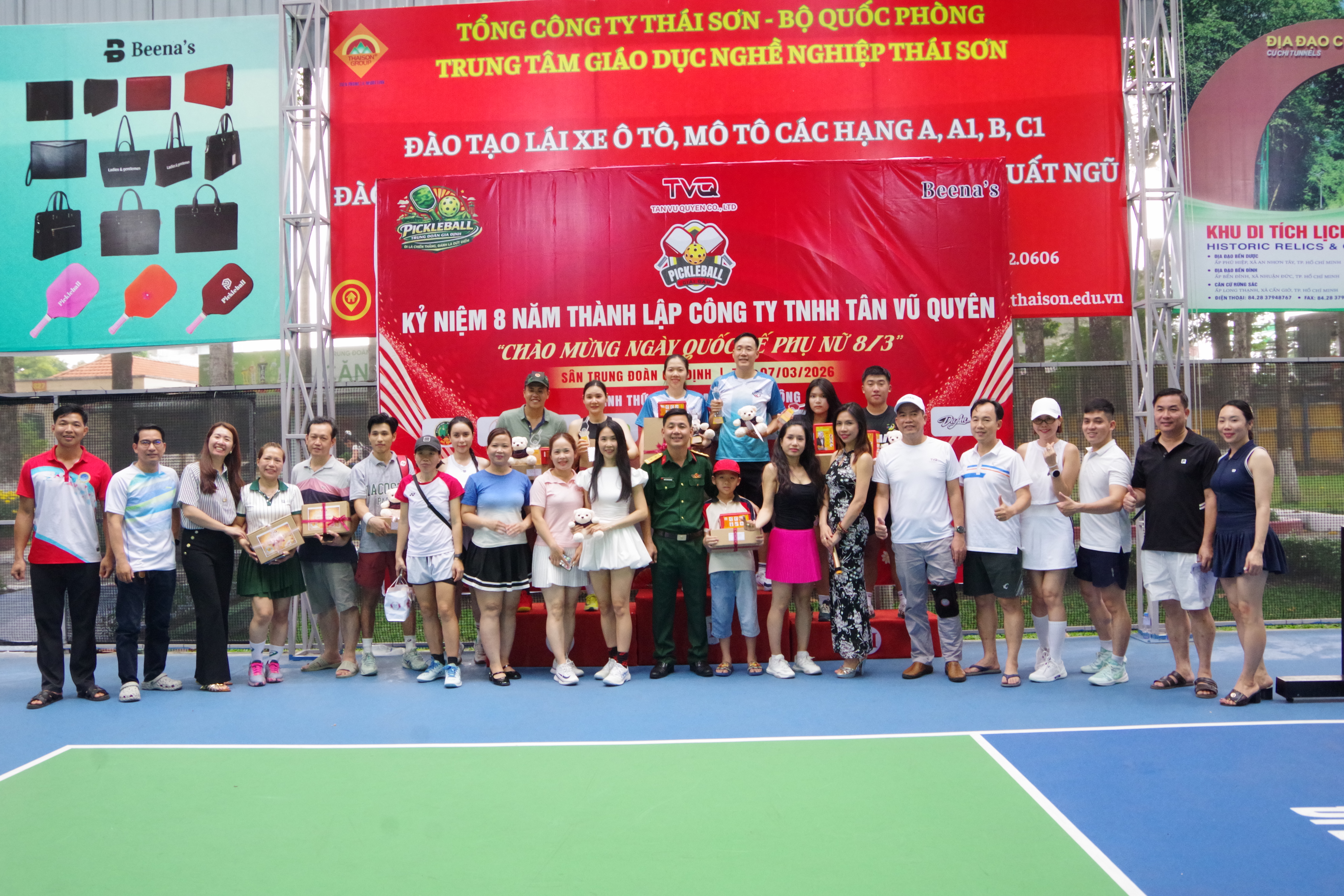 Giải pickleball kỷ niệm 8 năm thành lập công ty TNHH Tân Vũ Quyên