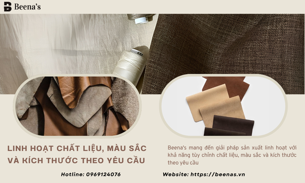 Linh hoạt chất liệu, màu sắc và kích thước theo yêu cầu
