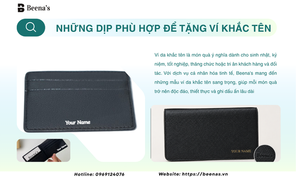 Những dịp phù hợp để tặng ví khắc tên