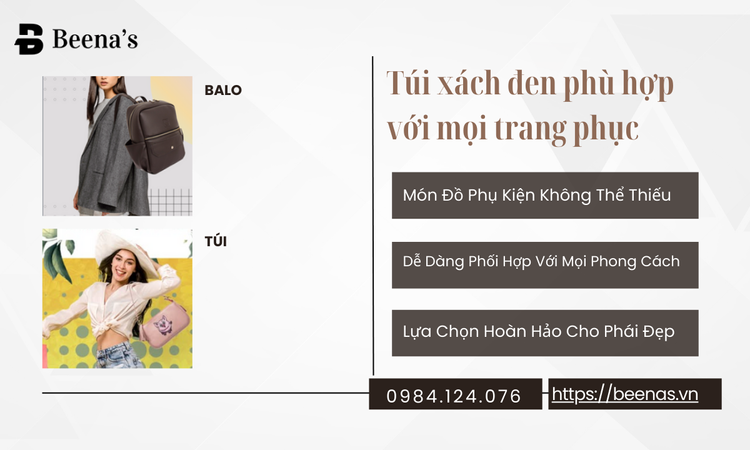 Túi xách đen phù hợp với mọi trang phục tại beenas