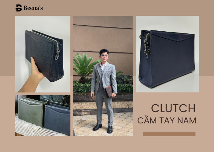 Ví clutch nam gọn nhẹ, lịch sự khi đi tiệc 