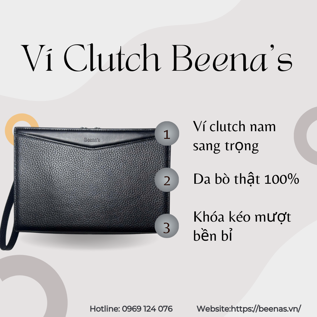 Ví clutch nam gọn nhẹ, lịch sự khi đi tiệc