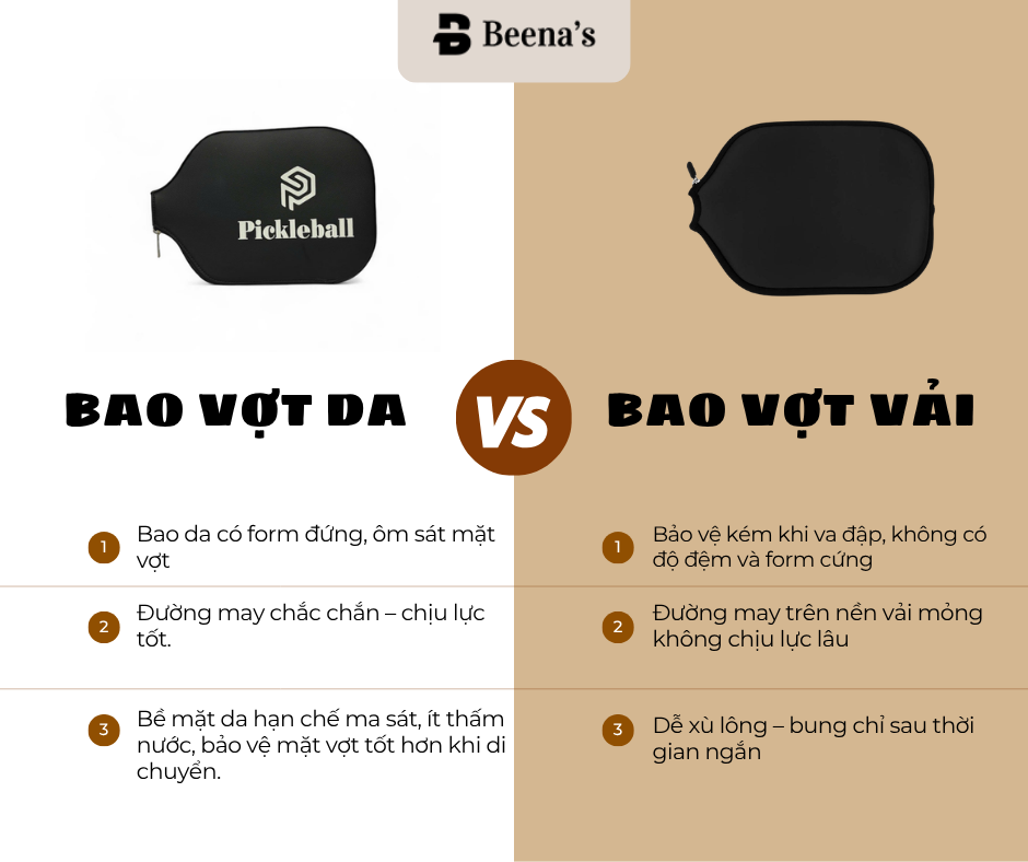 Vì sao nên dùng túi da đựng vợt thay vì túi vải ?